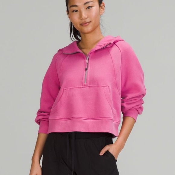 LAST ONE ‼️ NWT Lululemon Scuba Oversized Half-Zip Hoodie Pink Blossom UNICORN - Picture 2 of 7